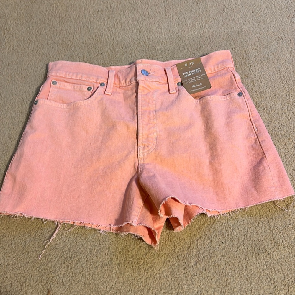 Madewell Perfect Jean Short - NWT - 29 waist - pink